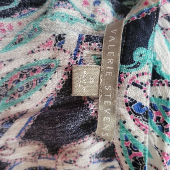 Valerie Stevens Womens Paisley Print Rayon Blouse Size XL - Picture 4 of 6